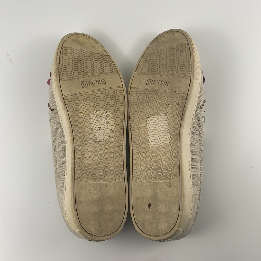 Soludos x Anthropologie | embroidered bahia floral slip on neutral boat shoe 10 - Picture 11 of 11